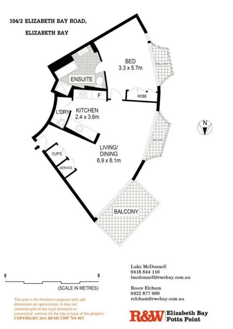 Floorplan of Homely apartment listing, 104/2 Elizabeth Bay Road, Elizabeth Bay NSW 2011