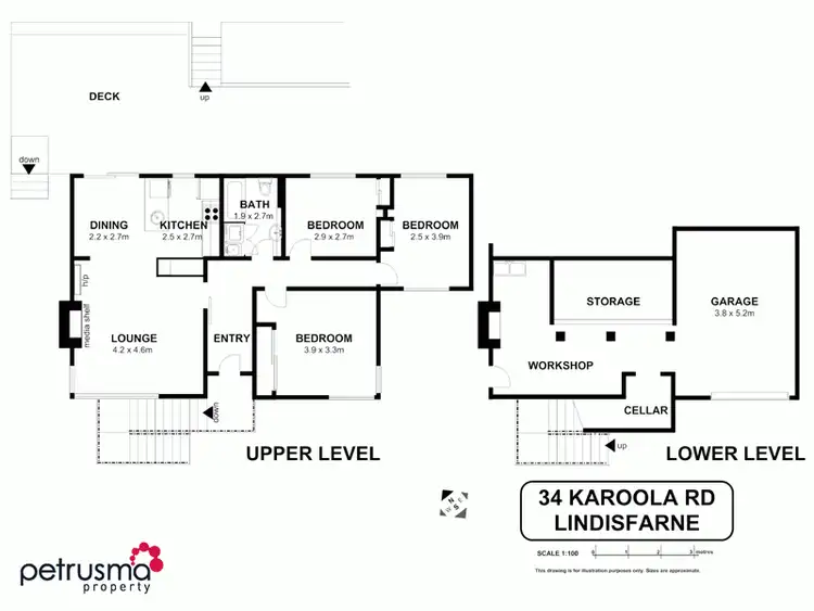 Floorplan of Homely house listing, 34 Karoola Road, Lindisfarne TAS 7015