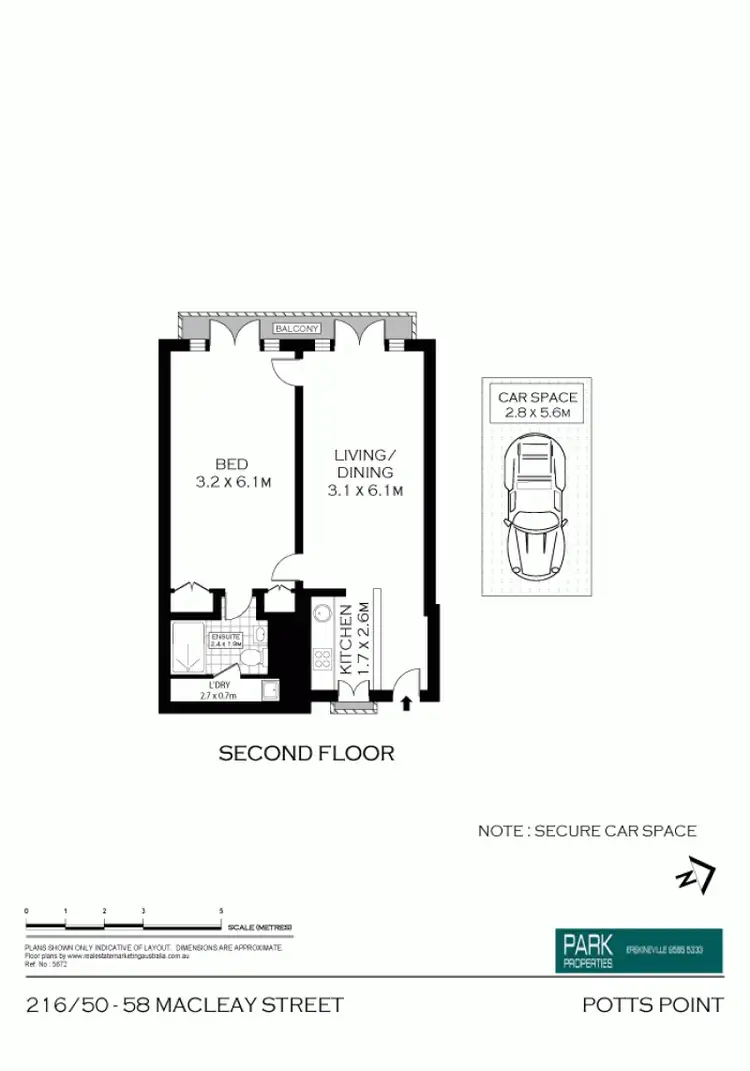 Floorplan of Homely unit listing, 216/50-58 Macleay Street, Potts Point NSW 2011
