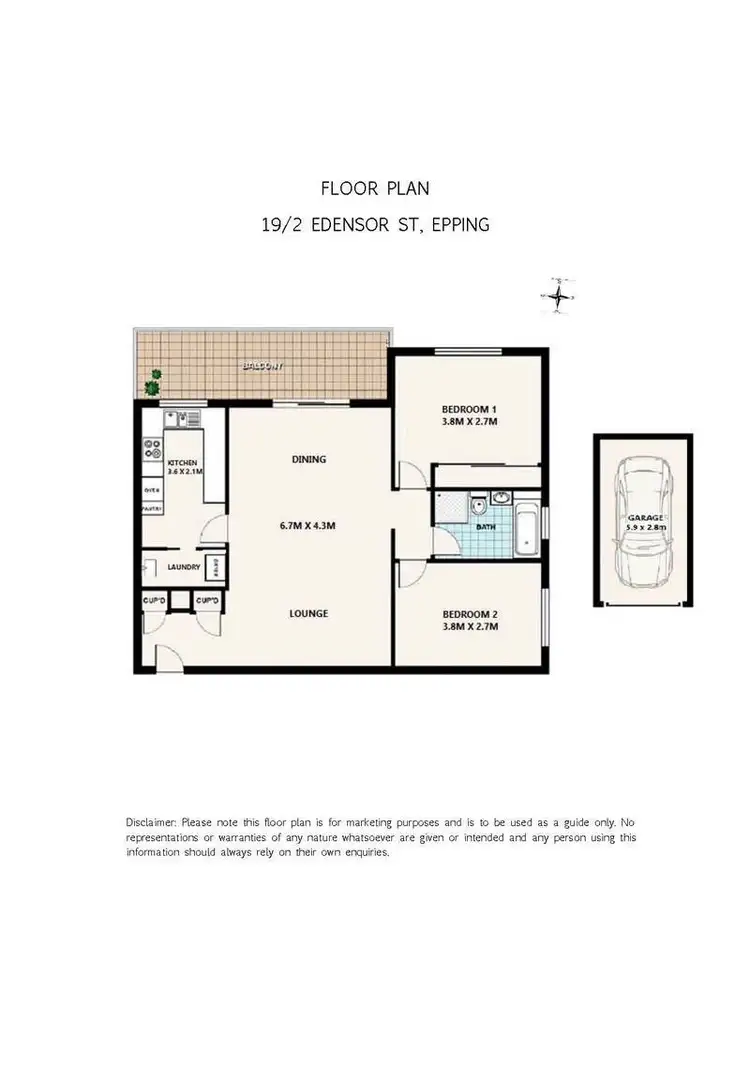Floorplan of Homely unit listing, 19/2 Edensor Street, Epping NSW 2121
