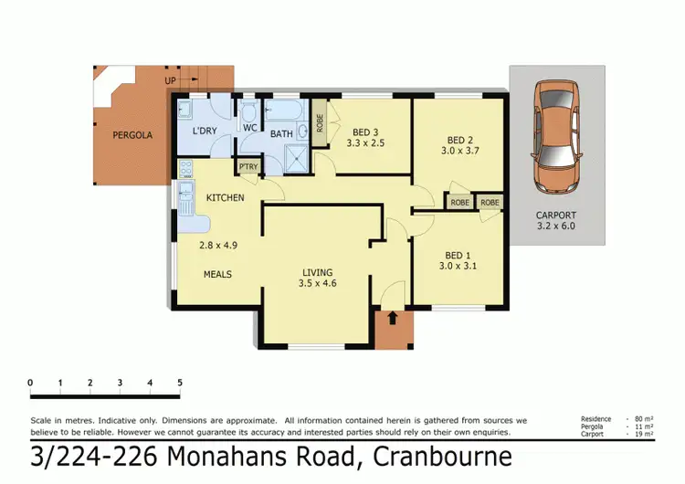 Floorplan of Homely unit listing, 3/224 MONAHANS ROAD, Cranbourne VIC 3977