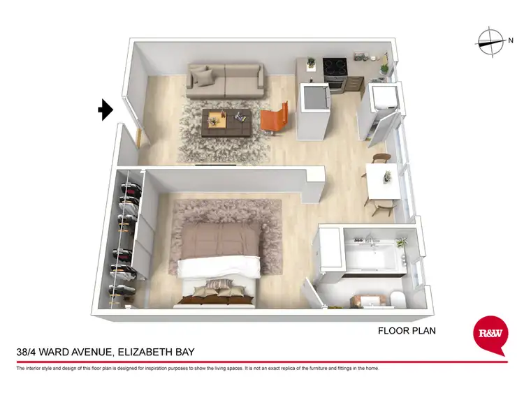 Floorplan of Homely apartment listing, 38/4 Ward Avenue, Potts Point NSW 2011