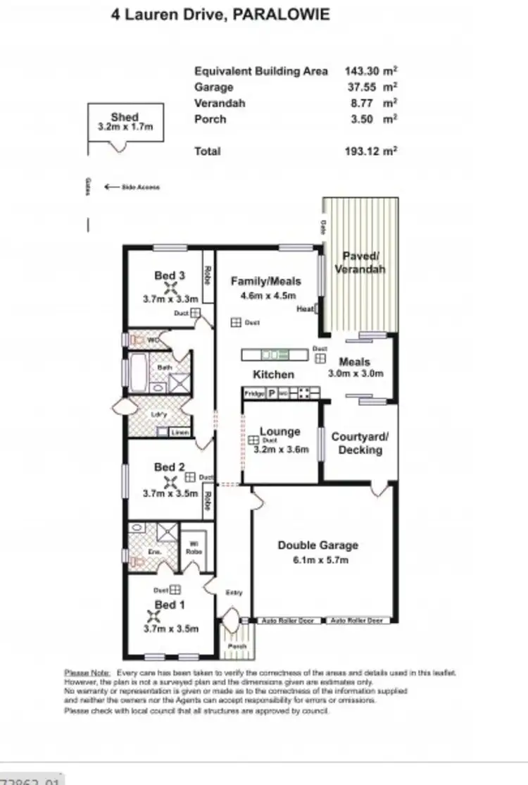 Floorplan of Homely house listing, 4 Lauren Drive, Paralowie SA 5108