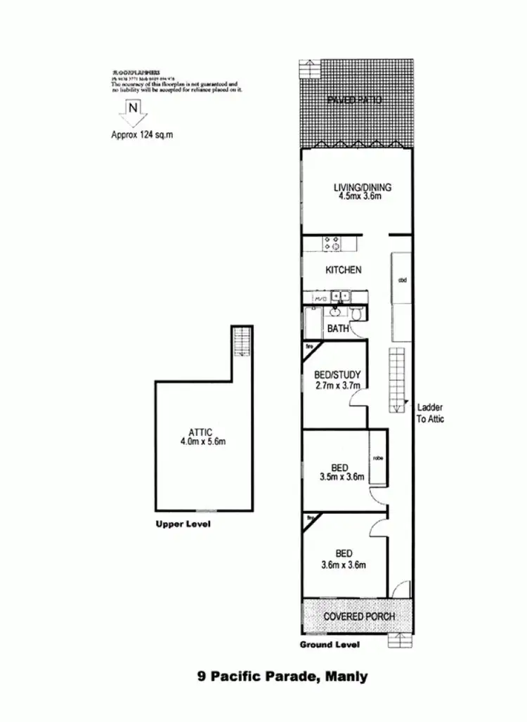 Floorplan of Homely semi-detached listing, 9 Pacific Parade, Manly NSW 2095