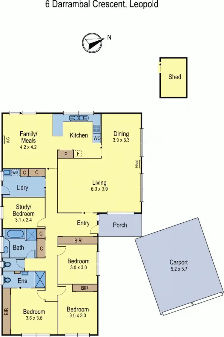 Floorplan of Homely house listing, 6 Darrambal Crescent, Leopold VIC 3224