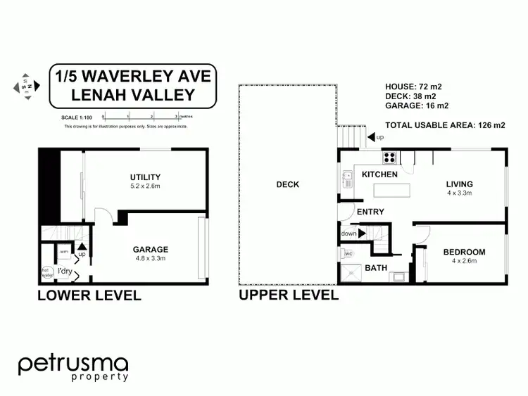 Floorplan of Homely unit listing, 1/5 Waverley Avenue, Lenah Valley TAS 7008