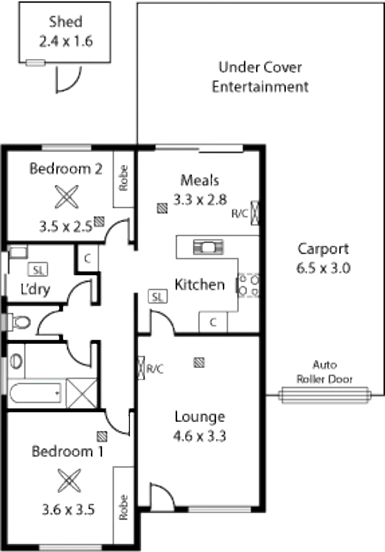 Floorplan of Homely unit listing, 6/47 Whiting Road, St Agnes SA 5097