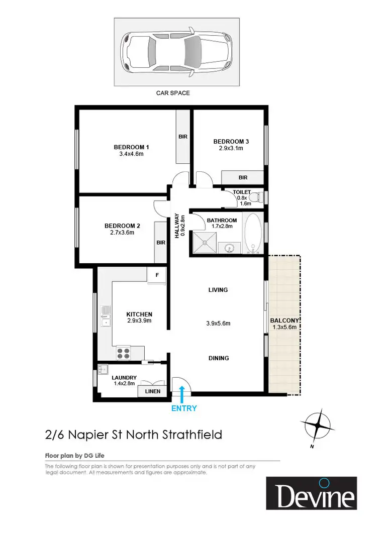 Floorplan of Homely apartment listing, 2/6 Napier Street, North Strathfield NSW 2137