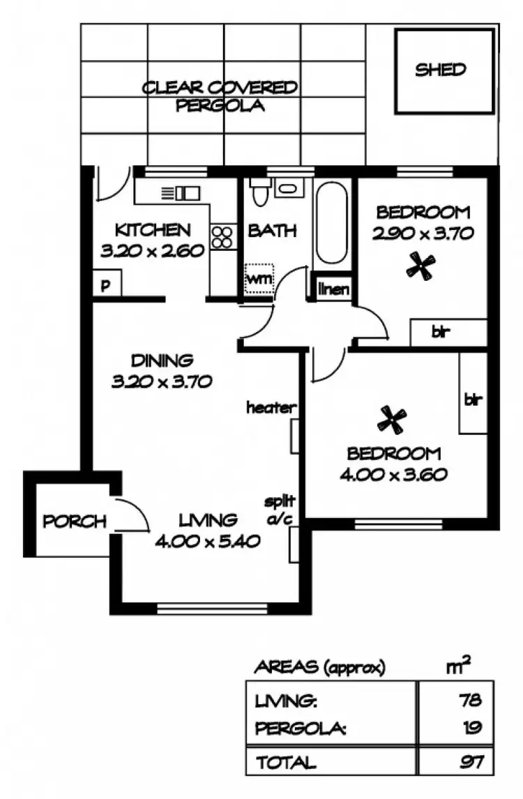Floorplan of Homely unit listing, 2/421 Cross Road, Edwardstown SA 5039