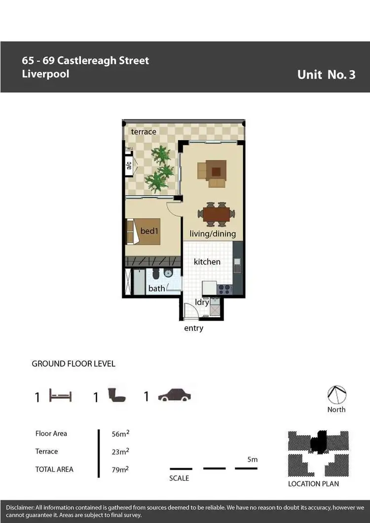 Floorplan of Homely unit listing, 3/65-69 Castlereagh St, Liverpool NSW 2170