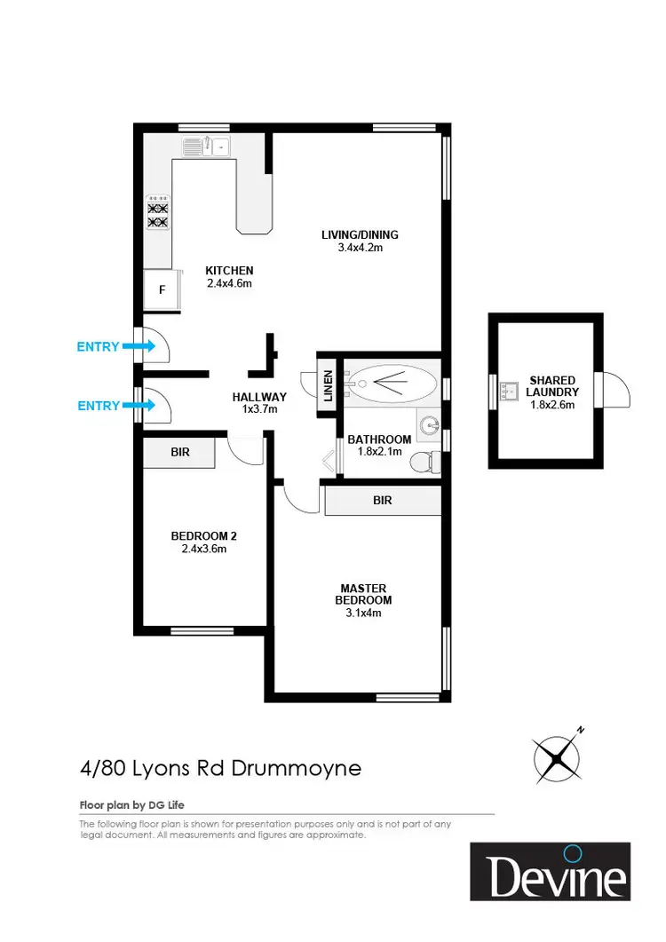 Floorplan of Homely apartment listing, 4/80 Lyons Road, Drummoyne NSW 2047
