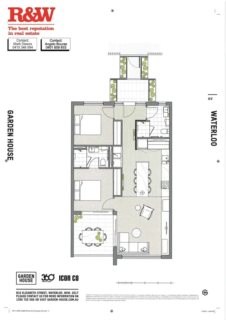 Floorplan of Homely apartment listing, A405/810-822 Elizabeth Street, Waterloo NSW 2017