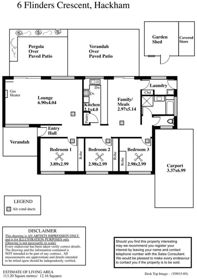 Floorplan of Homely house listing, 6 Flinders Crescent, Hackham SA 5163