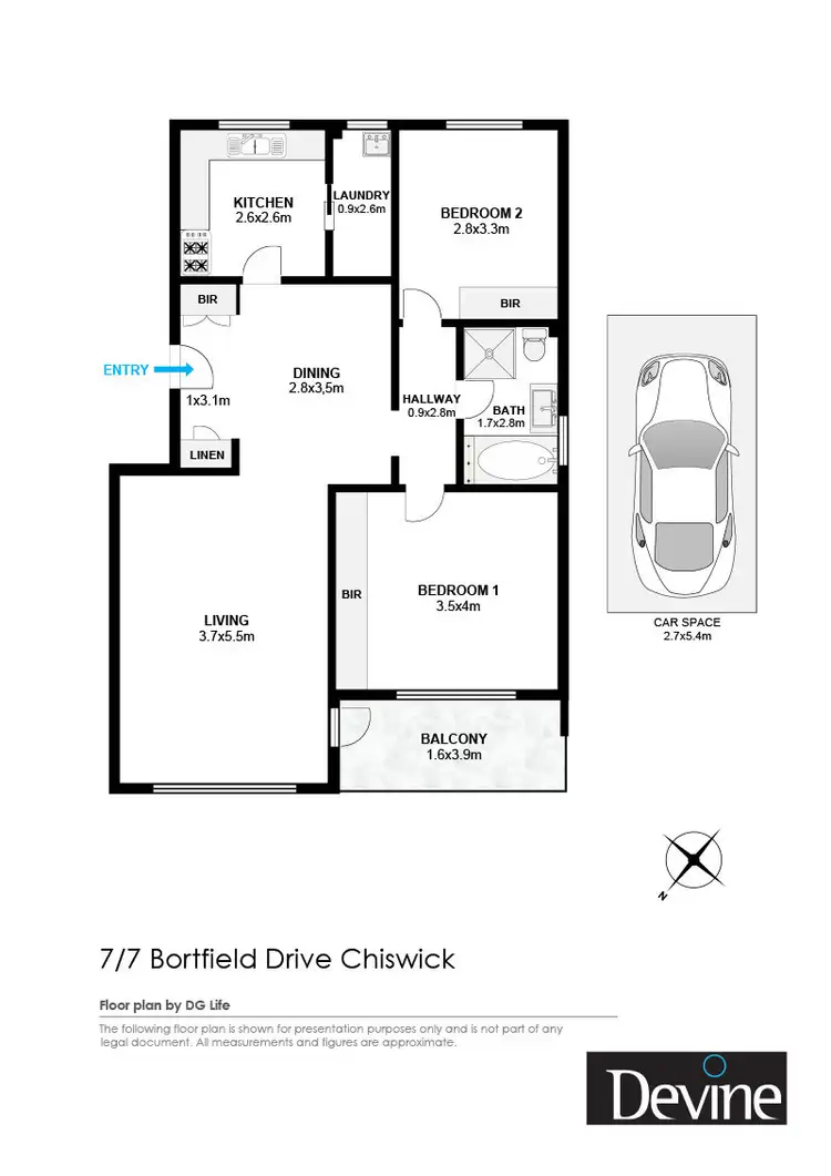 Floorplan of Homely apartment listing, 7/7 Bortfield Drive, Chiswick NSW 2046