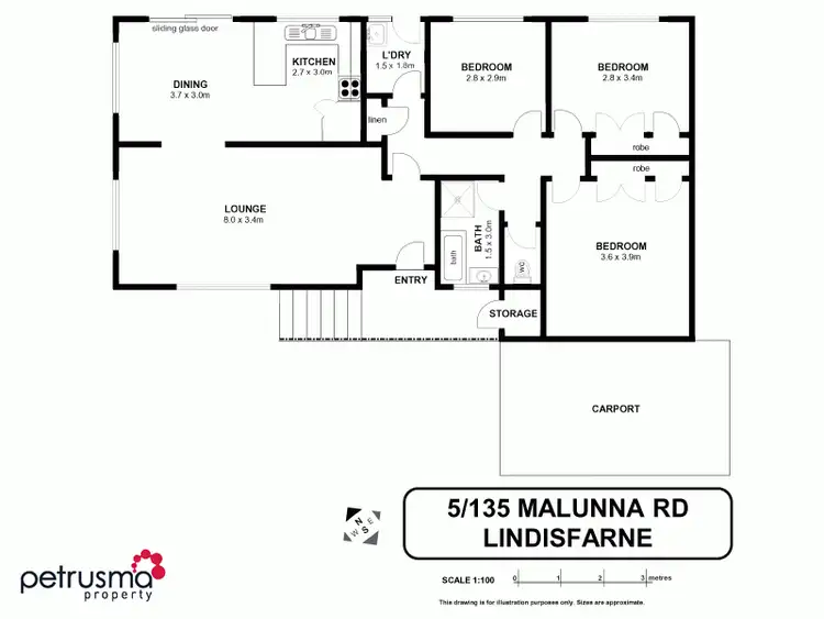 Floorplan of Homely villa listing, 5 / 135 Malunna Road, Lindisfarne TAS 7015