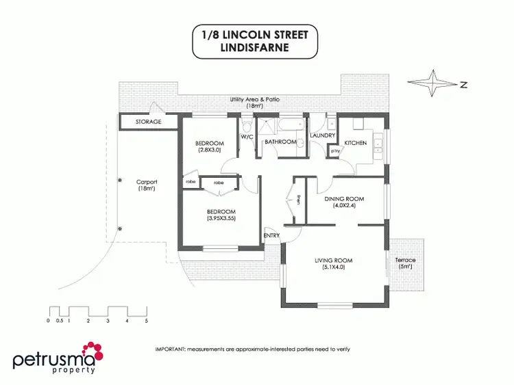Floorplan of Homely villa listing, 1/8 Lincoln Street, Lindisfarne TAS 7015