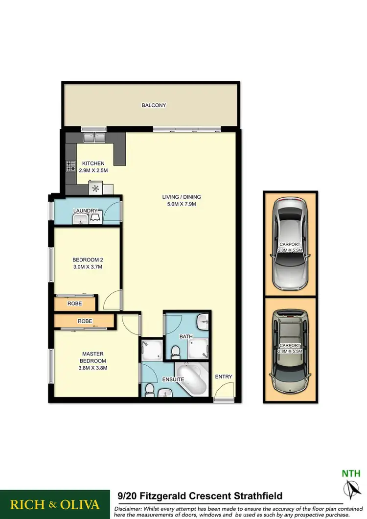 Floorplan of Homely apartment listing, 9/20 Fitzgerald Cres, Strathfield NSW 2135