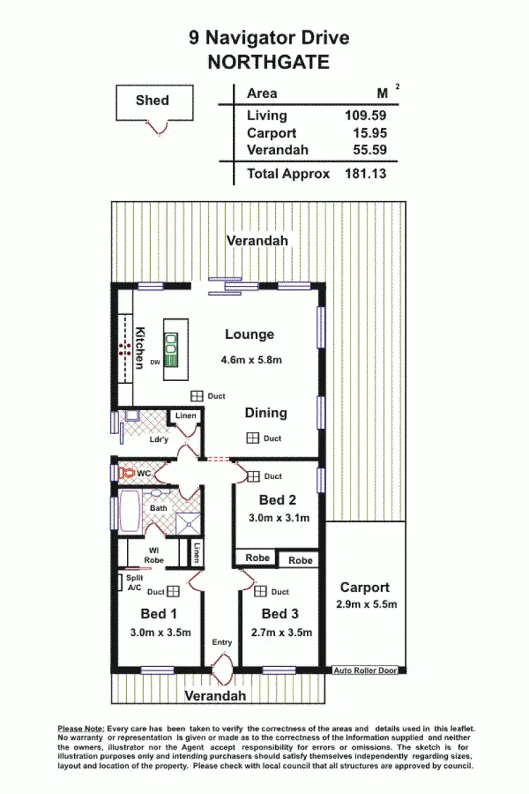 Floorplan of Homely house listing, 9 Navigator Drive, Northgate SA 5085