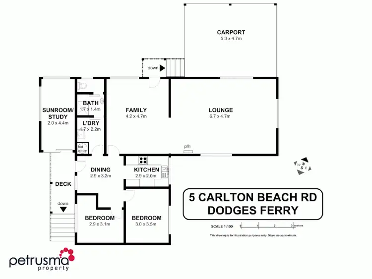 Floorplan of Homely house listing, 5 Carlton Beach Road, Dodges Ferry TAS 7173