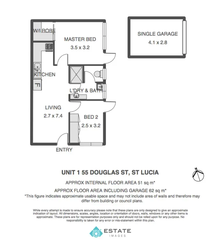 Floorplan of Homely unit listing, 1/55 Douglas St, St Lucia QLD 4067