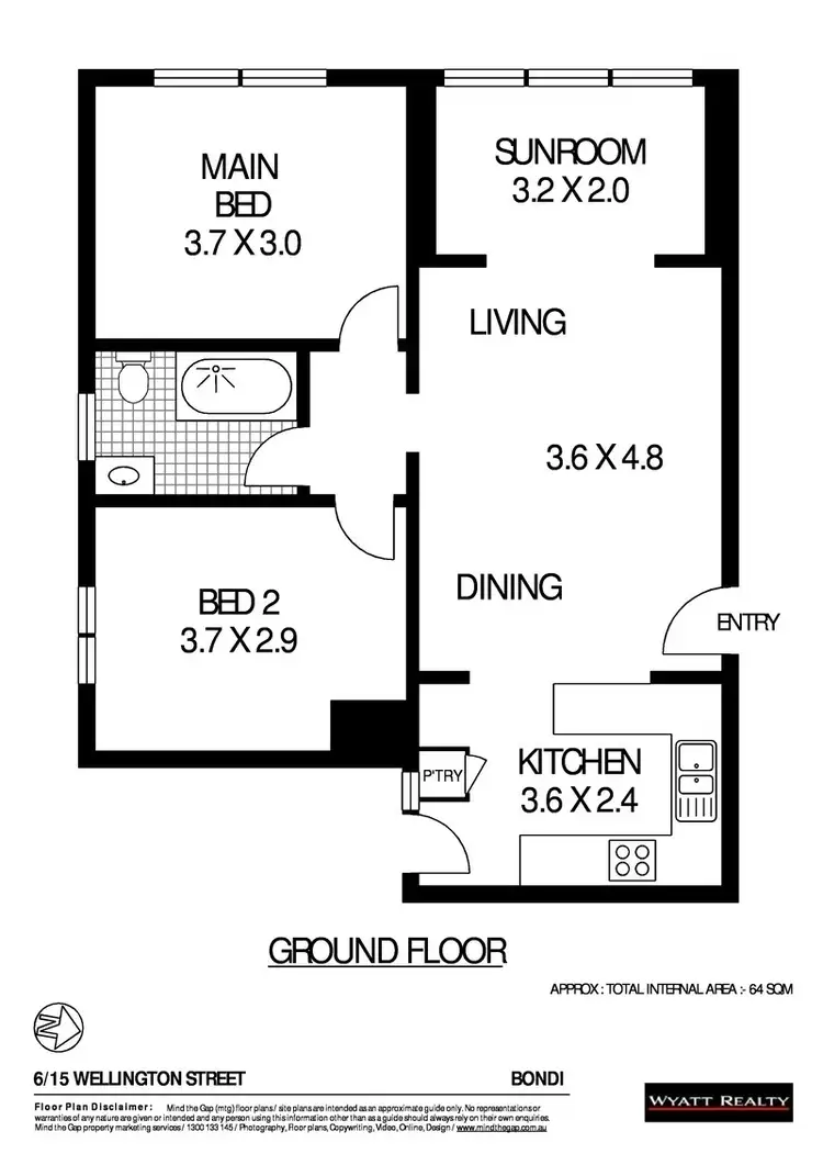 Floorplan of Homely apartment listing, 6/15 Wellington Street, Bondi NSW 2026