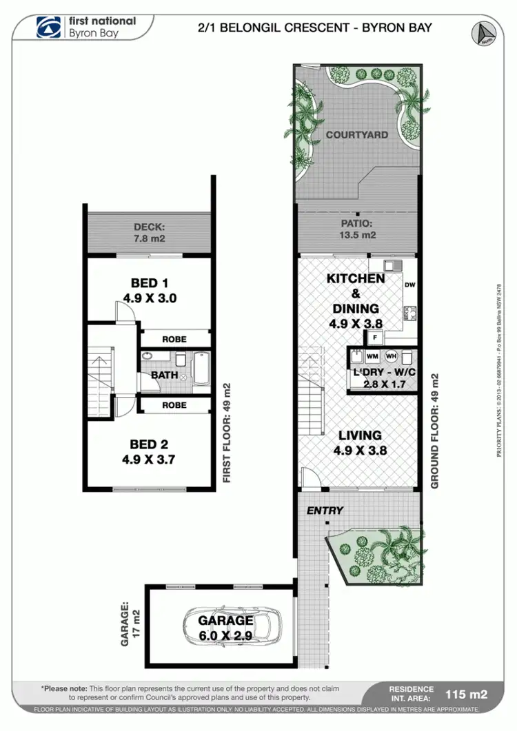 Floorplan of Homely unit listing, 2/1 Belongil Crescent, Byron Bay NSW 2481