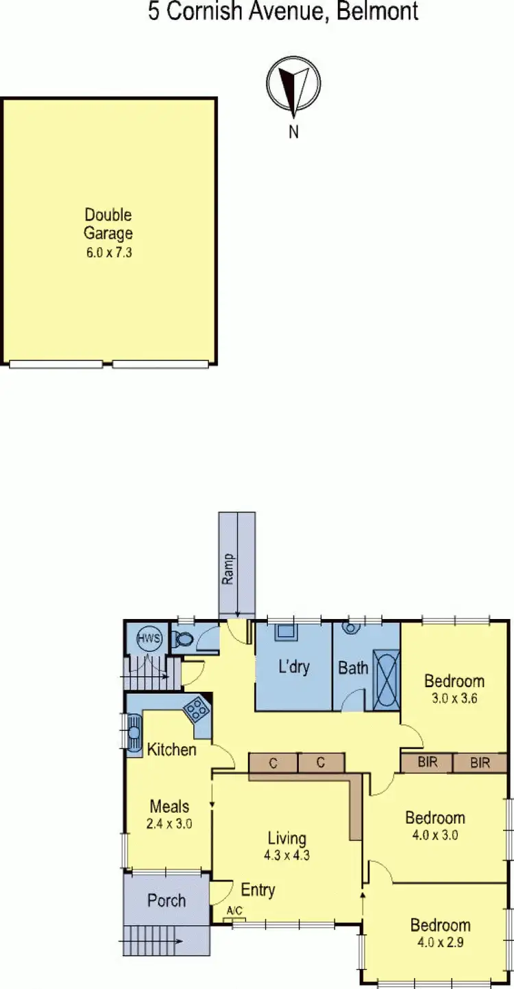 Floorplan of Homely house listing, 5 Cornish Avenue, Belmont VIC 3216