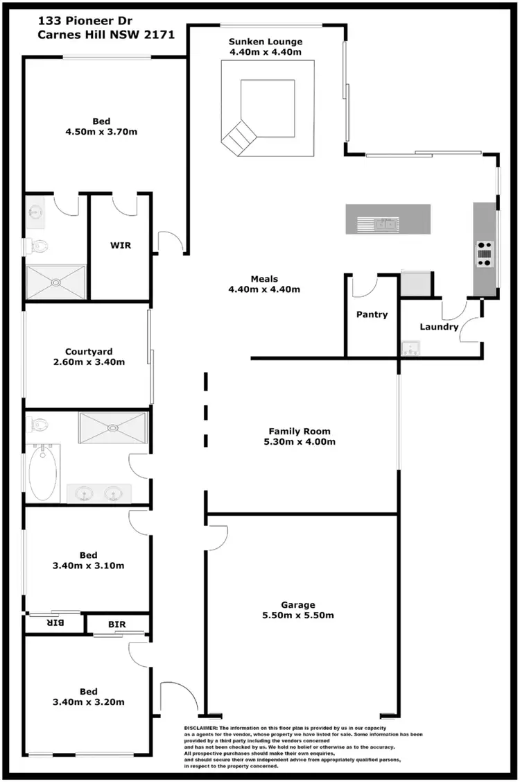 Floorplan of Homely house listing, 133 Pioneer Drive, Carnes Hill NSW 2171