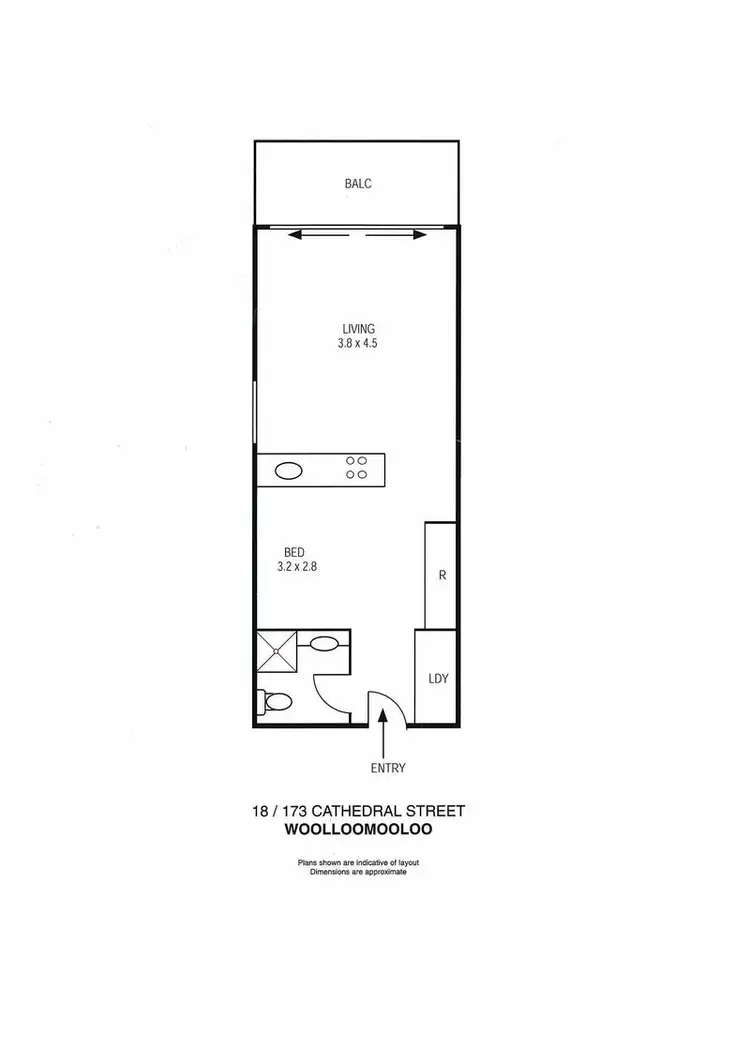 Floorplan of Homely studio listing, 18/173-175 Cathedral Street, Woolloomooloo NSW 2011