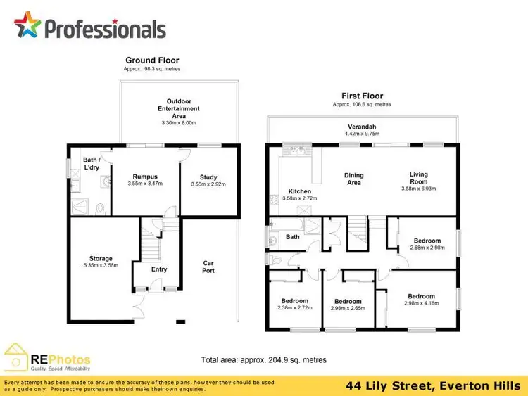 Floorplan of Homely house listing, 44 Lily Street, Everton Hills QLD 4053