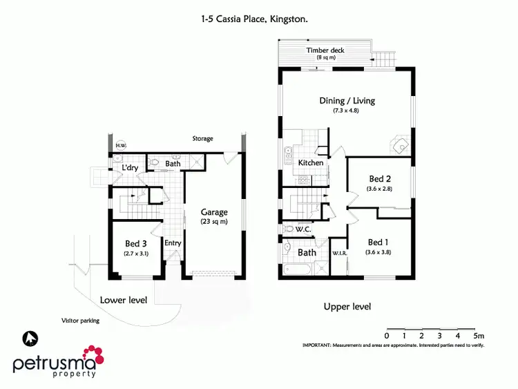 Floorplan of Homely unit listing, 1/5 Cassia Place, Kingston TAS 7050
