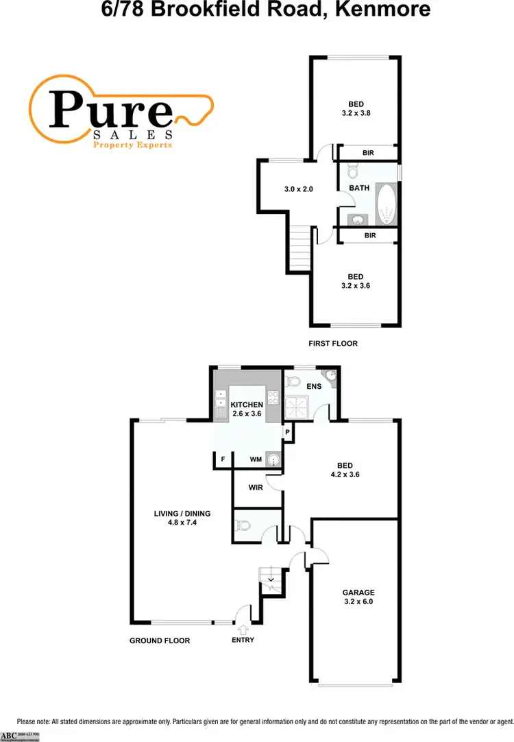 Floorplan of Homely townhouse listing, 6/78 Brookfield Road, Kenmore QLD 4069