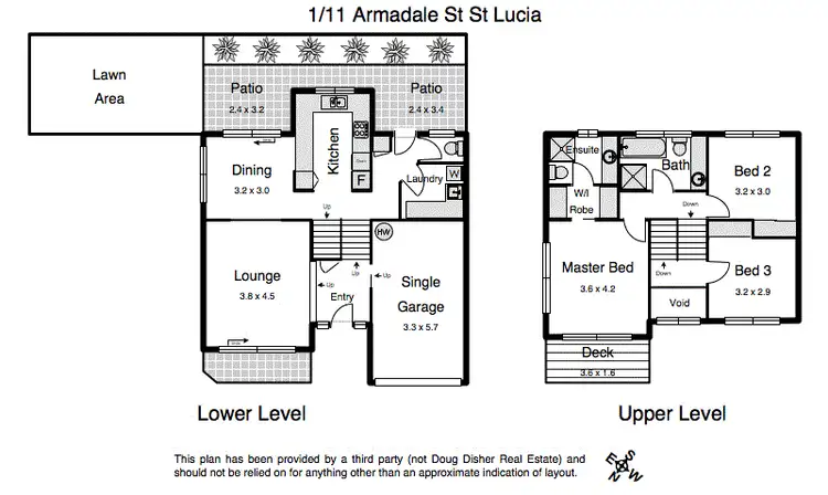 Floorplan of Homely townhouse listing, 1 & 2/11 Armadale Street, St Lucia QLD 4067