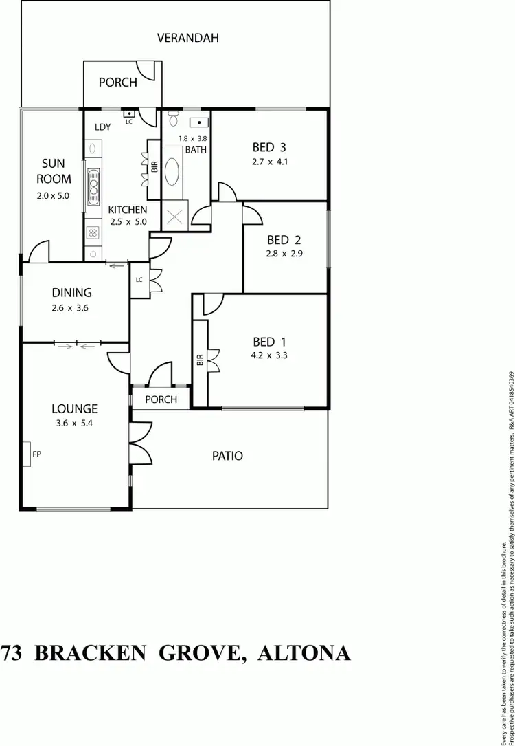 Floorplan of Homely house listing, 73 Bracken Grove, Altona VIC 3018