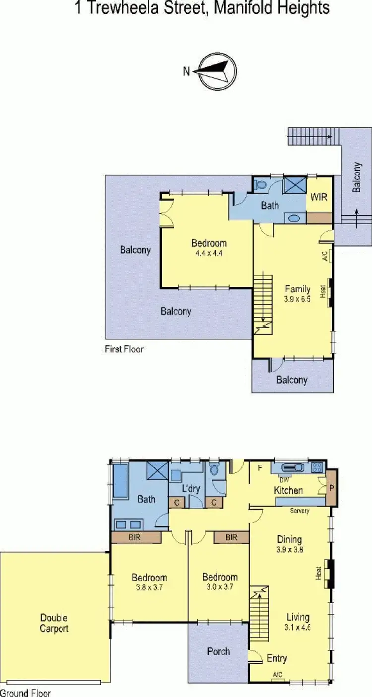 Floorplan of Homely house listing, 1 Trewheela Avenue, Manifold Heights VIC 3218