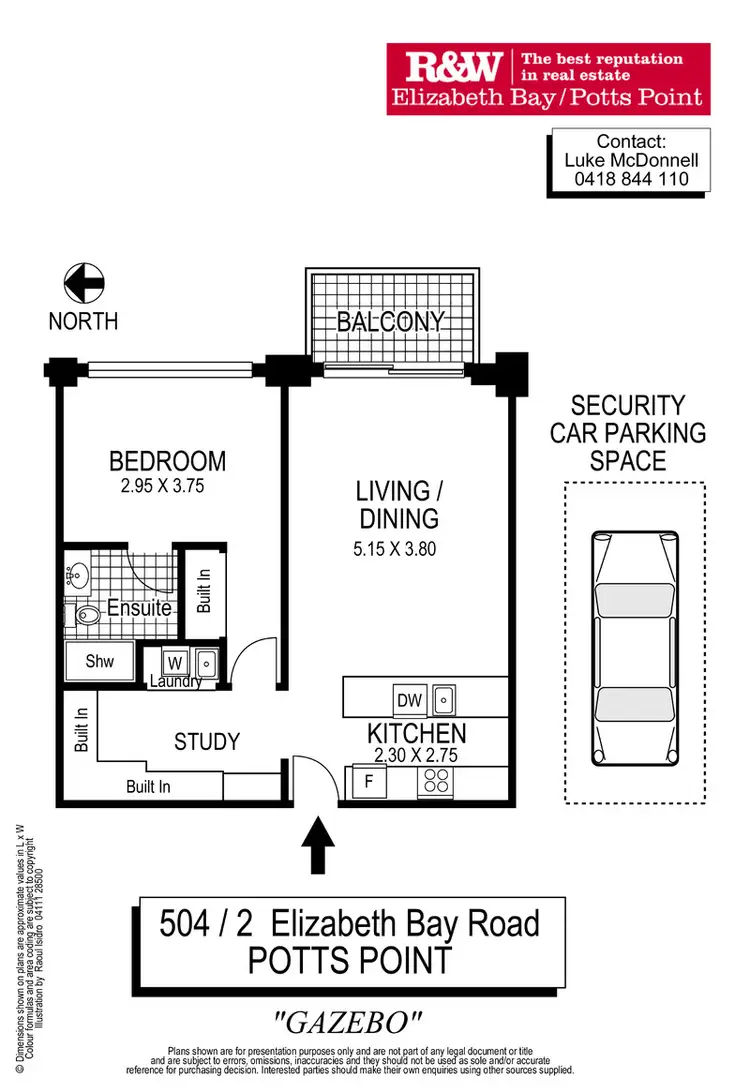 Floorplan of Homely apartment listing, 504/2a Elizabeth Bay Road, Elizabeth Bay NSW 2011