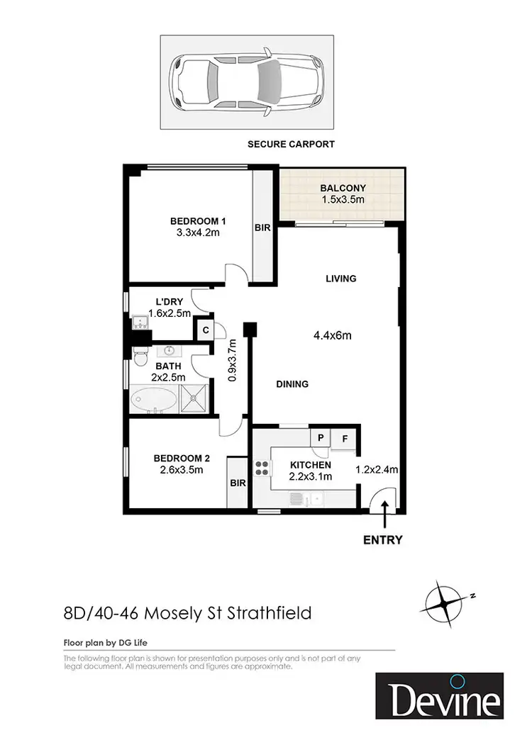 Floorplan of Homely apartment listing, 8D/40-46 Mosely Street, Strathfield NSW 2135