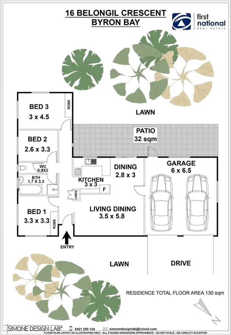 Floorplan of Homely house listing, 16 Belongil Crescent, Byron Bay NSW 2481