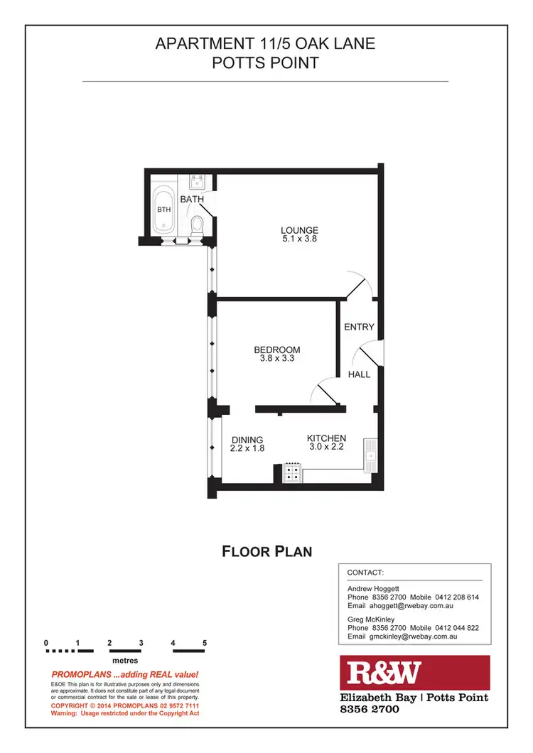 Floorplan of Homely apartment listing, 11/5 Oak Lane, Potts Point NSW 2011