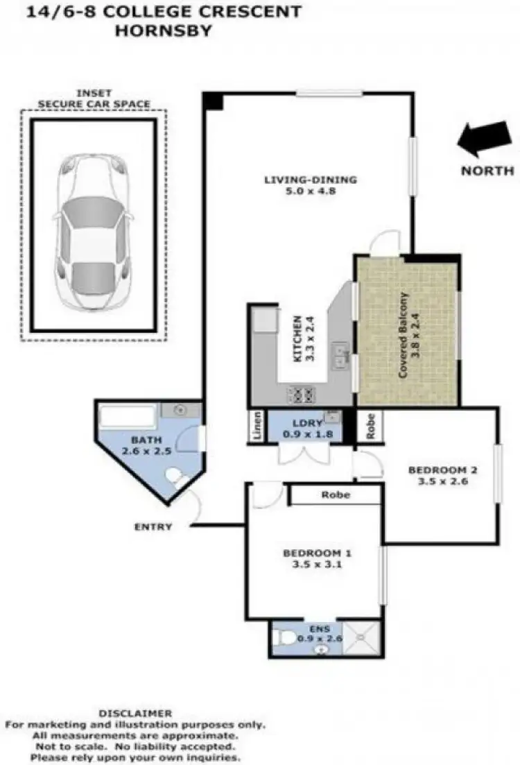 Floorplan of Homely apartment listing, 14/6-8 College Crescent, Hornsby NSW 2077
