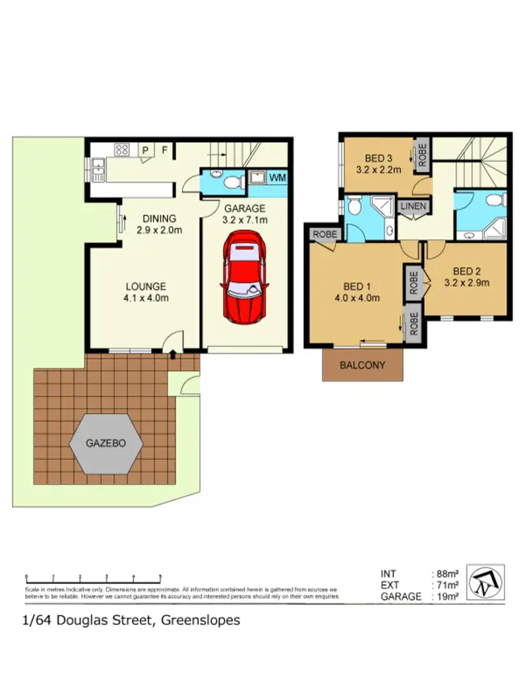 Floorplan of Homely townhouse listing, 1/62 Douglas Street, Greenslopes QLD 4120