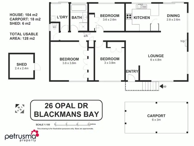 Floorplan of Homely house listing, 26 Opal Drive, Blackmans Bay TAS 7052