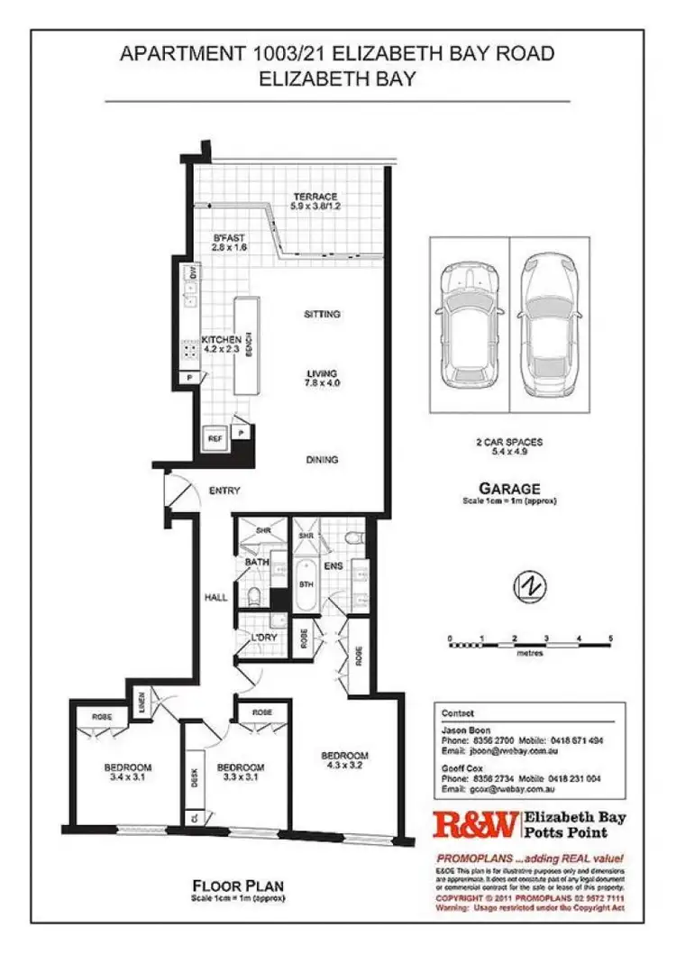 Floorplan of Homely apartment listing, 1003/21 Elizabeth Bay Road, Elizabeth Bay NSW 2011