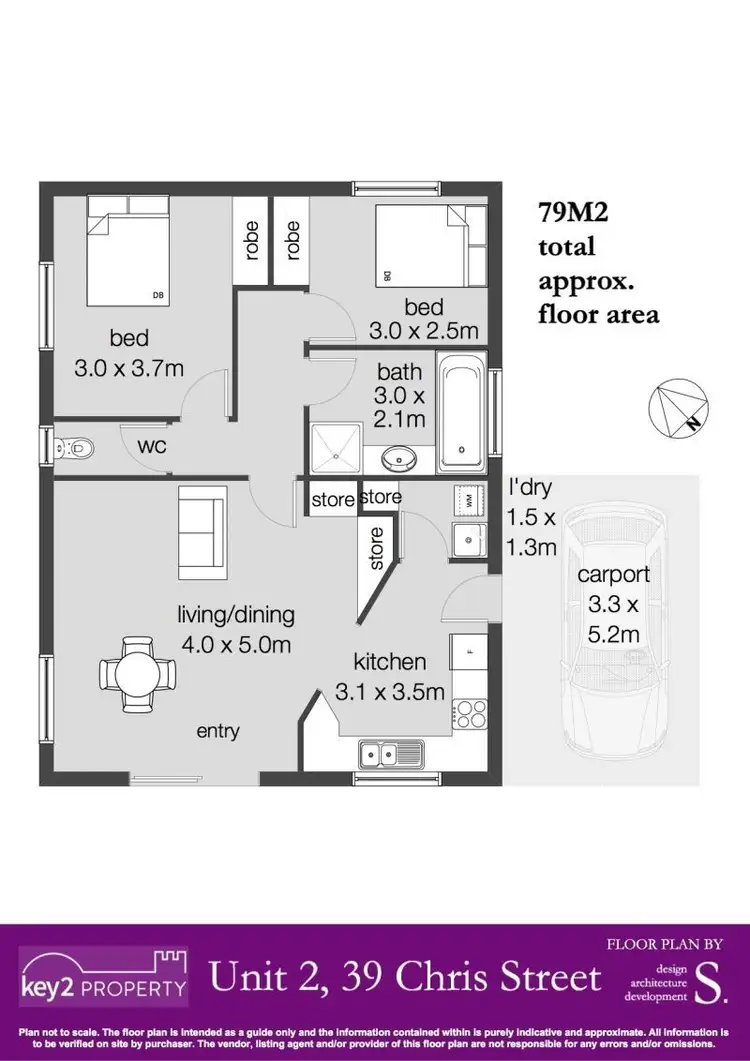 Floorplan of Homely unit listing, 2/39 Chris Street, Prospect Vale TAS 7250