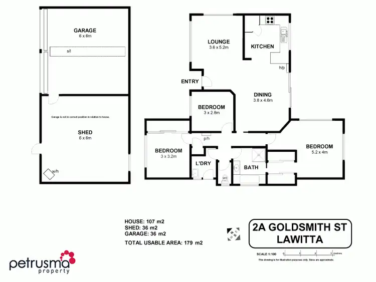 Floorplan of Homely house listing, 2A Goldsmith Street, Lawitta TAS 7140