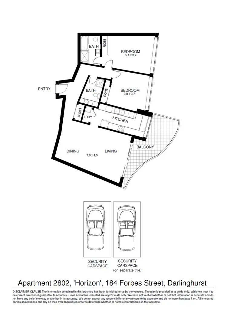Floorplan of Homely apartment listing, 2802/184 Forbes Street, Darlinghurst NSW 2010