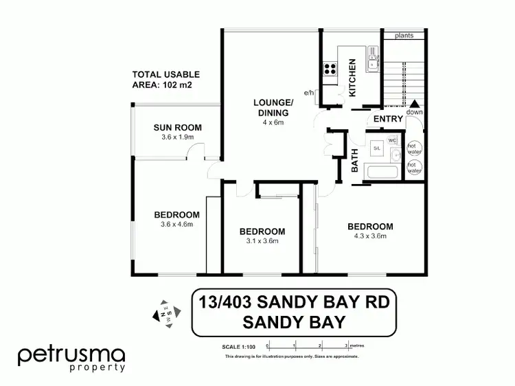 Floorplan of Homely unit listing, 13/403 Sandy Bay Road, Sandy Bay TAS 7005