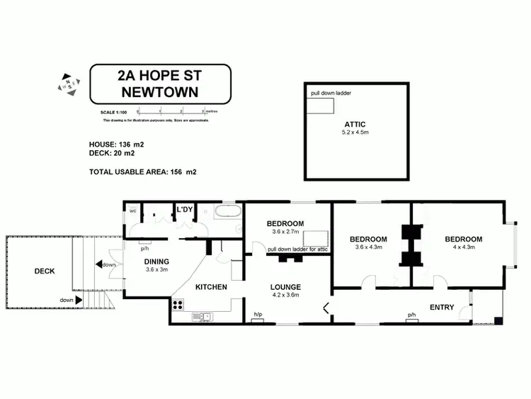 Floorplan of Homely house listing, 2A Hope Street, New Town TAS 7008