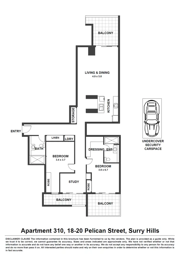 Floorplan of Homely apartment listing, 310/18-20 Pelican Street, Darlinghurst NSW 2010