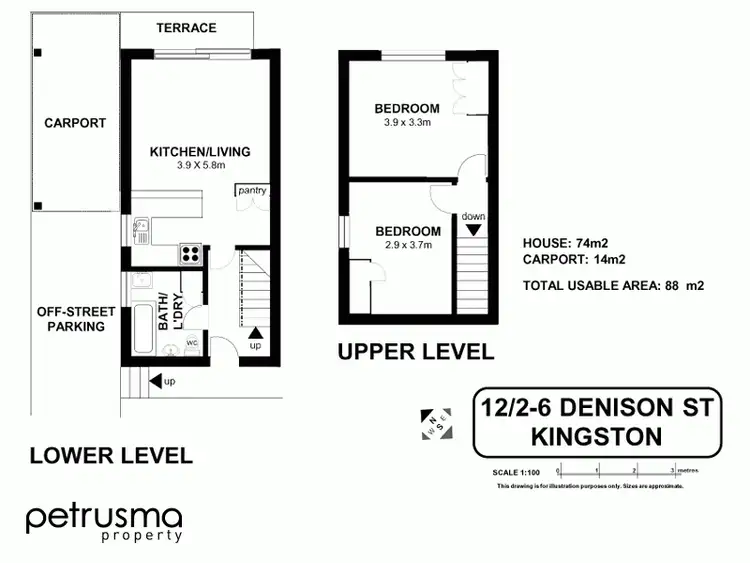 Floorplan of Homely unit listing, 12/2-6 Denison Street, Kingston TAS 7050